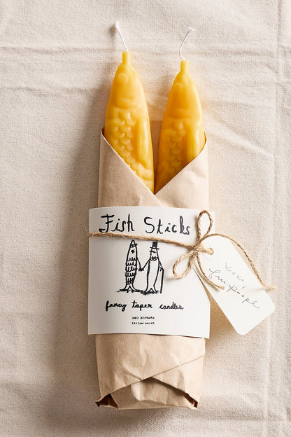 Fish Sticks | Beeswax Fish Shaped Taper Candles