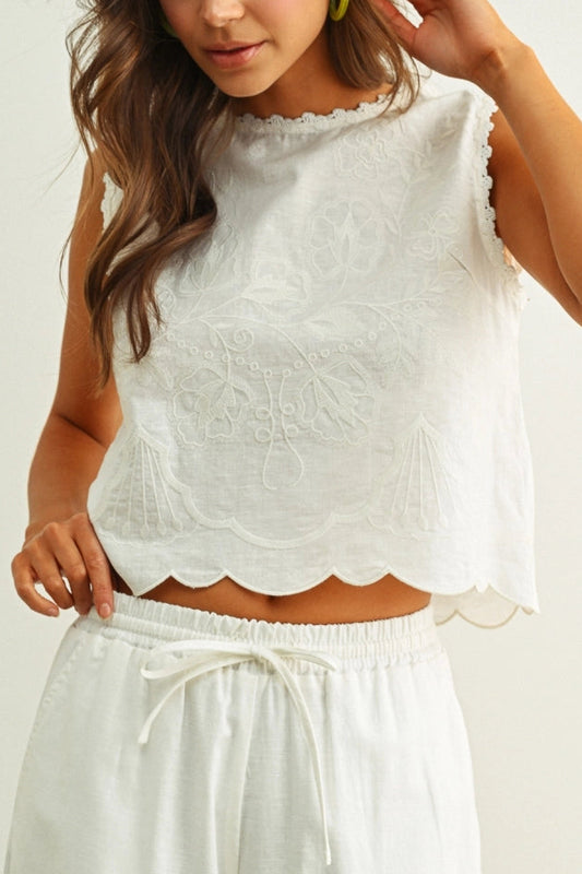 Doily Days Embroidered Top