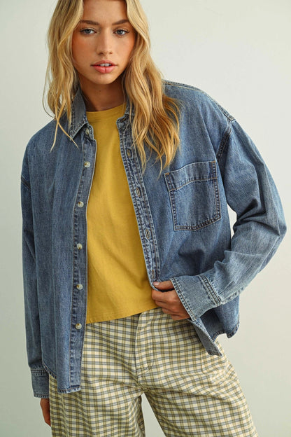 Moody Blue Denim Shacket