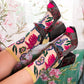 Festive Floral Sheer Socks