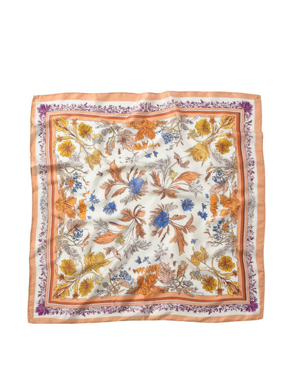 Botanical Square Scarf | Orange