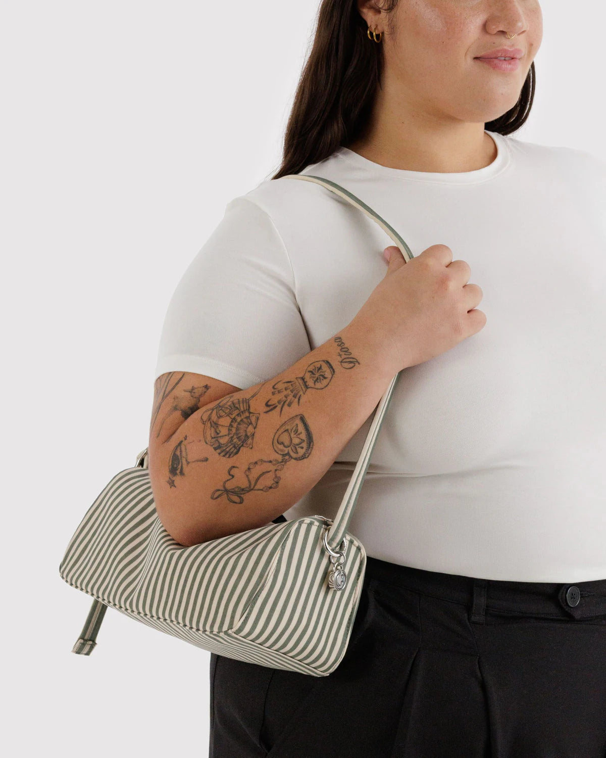 Nylon Loaf Bag | Sage Stripe