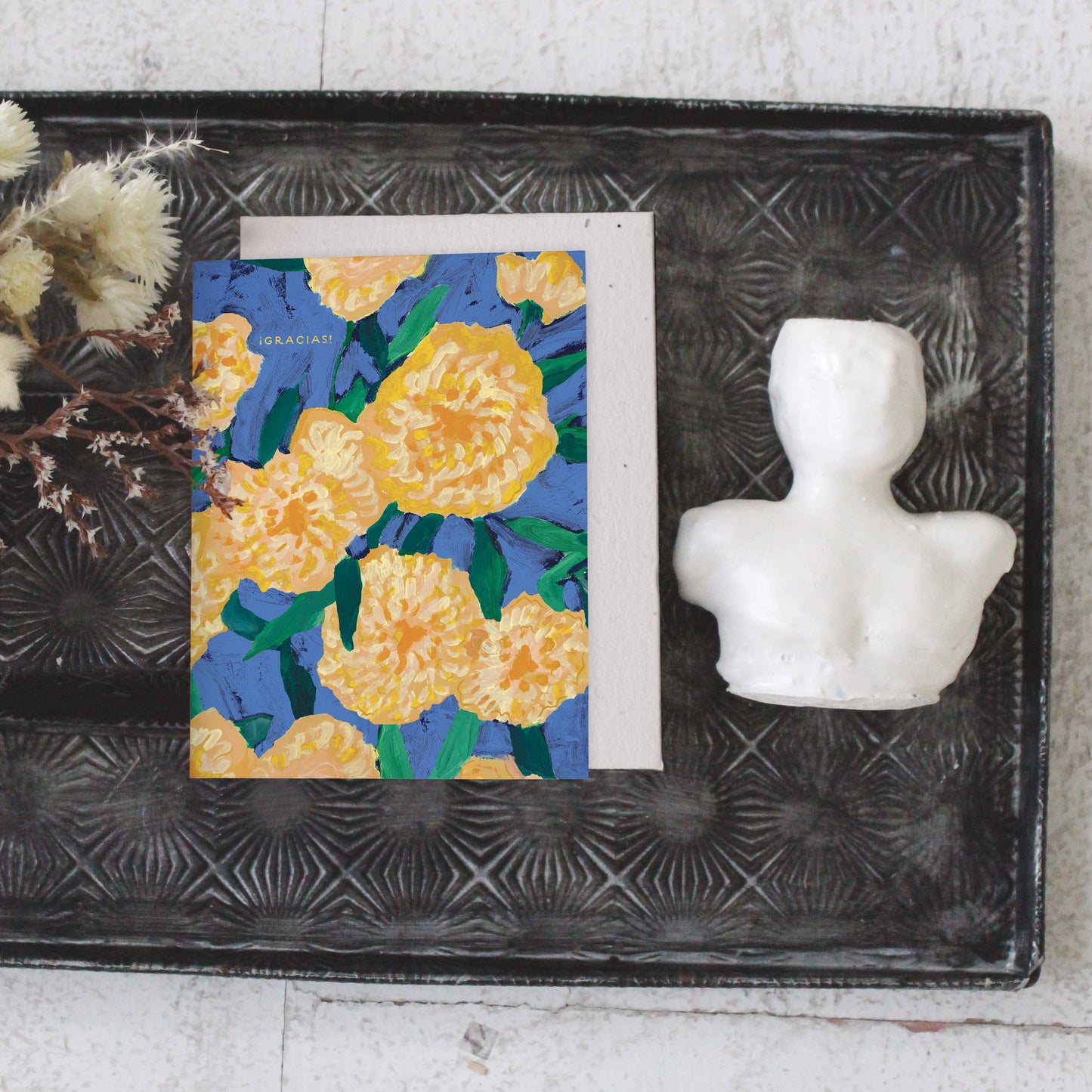 Bursts of Marigolds Thank You Card