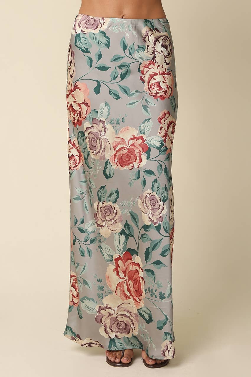 Sage Floral Maxi Skirt