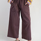 Wide Leg Twill Pants | Espresso | Extended