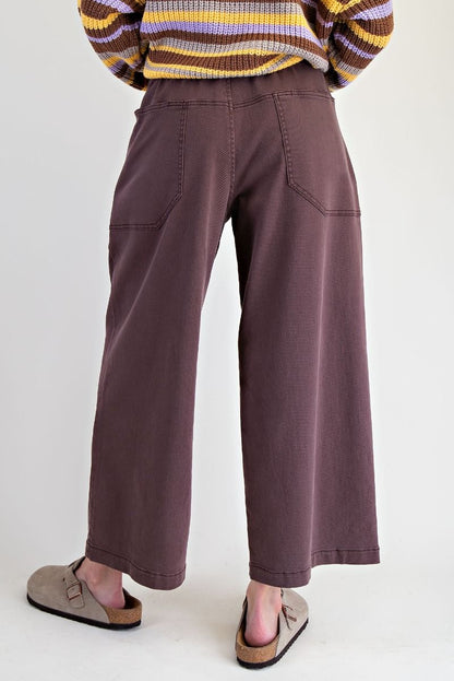 Wide Leg Twill Pants | Espresso | Extended
