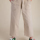 Wide Leg Twill Pants | Khaki | Extended