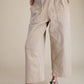 Wide Leg Twill Pants | Khaki