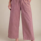 Wide Leg Twill Pants | Mauve