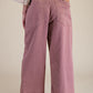 Wide Leg Twill Pants | Mauve