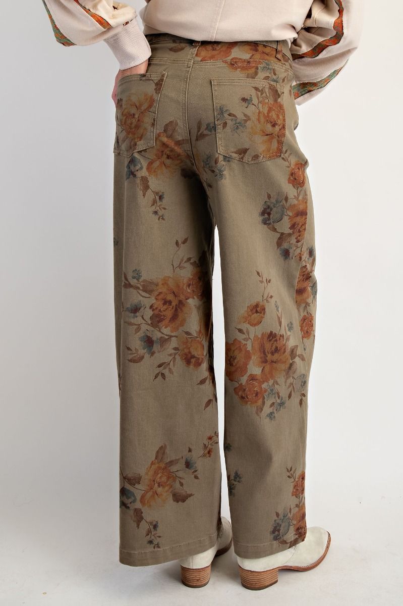 Olive Floral Pants | Extended