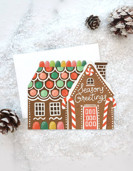 Gingerbread House Die Cut Card