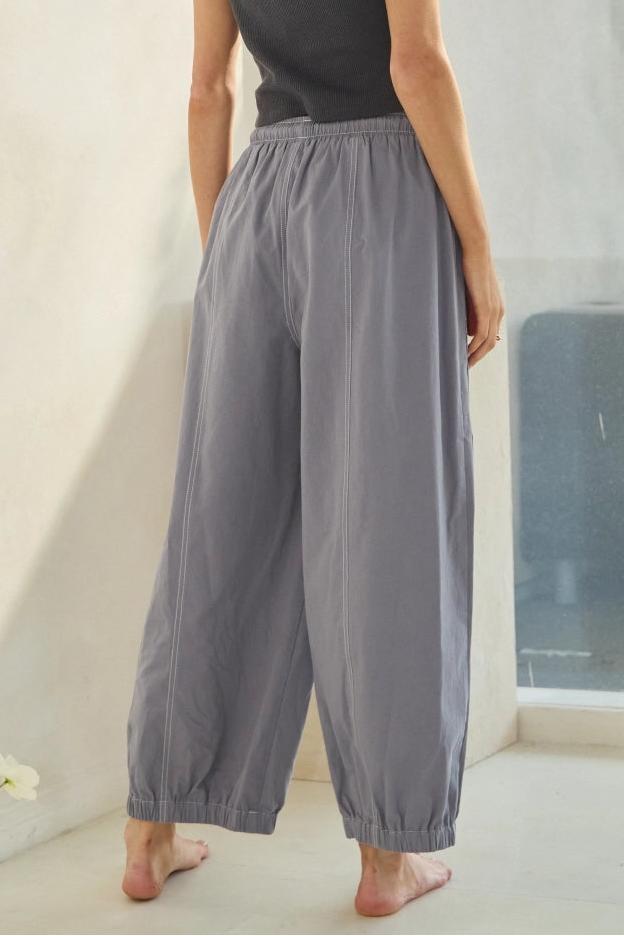 Contrast Stitching Pants | Denim | Extended
