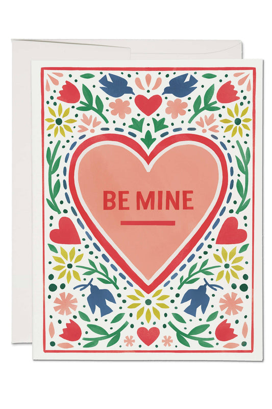 Folk Heart Valentine Card