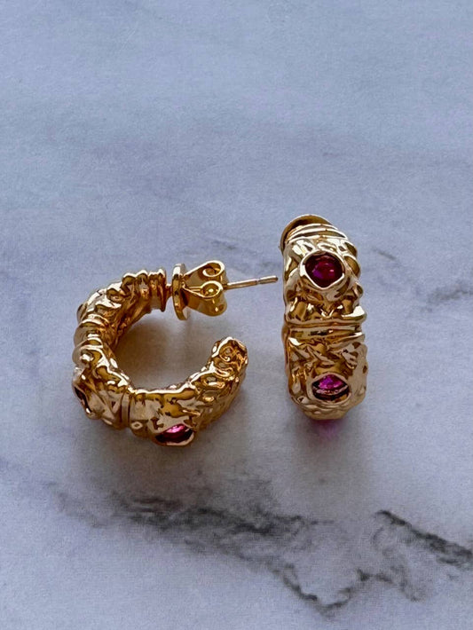 Elizabeth Textured Mini Hoops