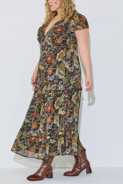 Sally Dark Floral Maxi Dress | Extended