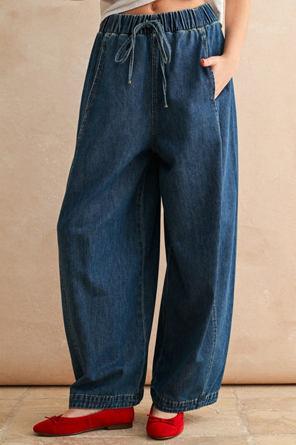 EZ Tie Waist Barrel Jean