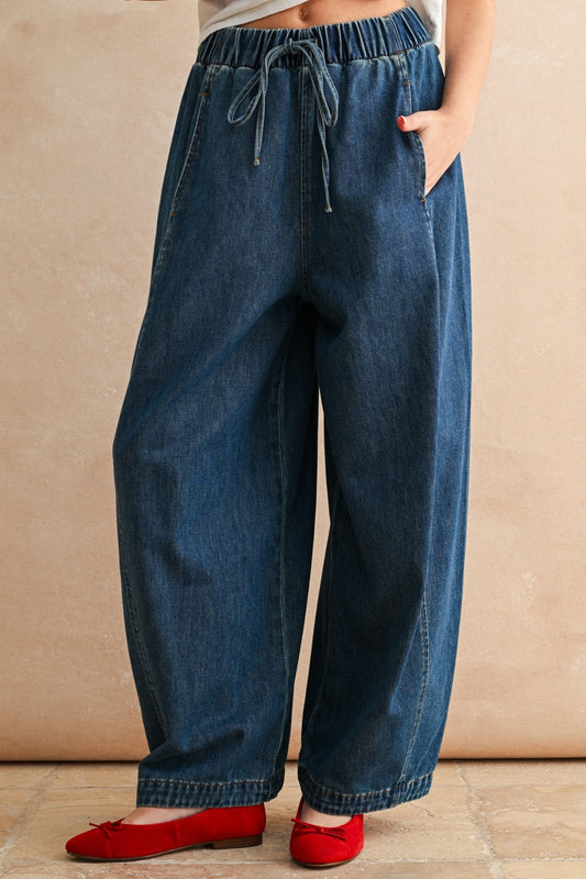 EZ Tie Waist Barrel Jean