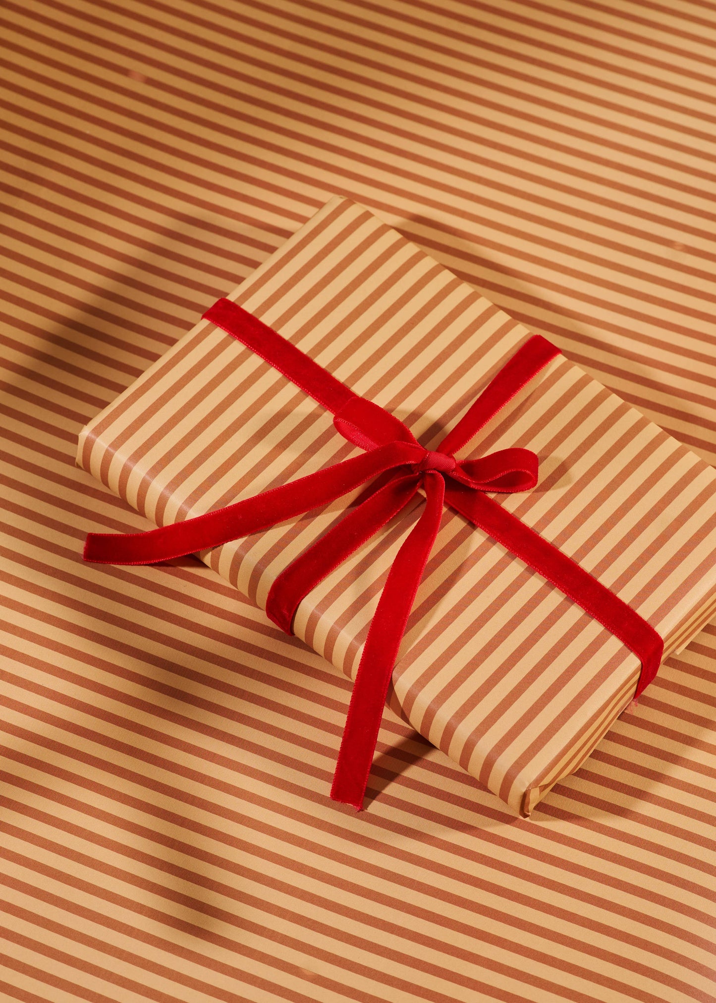 Christmas Tree Toffee Stripe Double Sided Gift Wrap | Roll of 3 Sheets