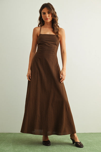 Got Your Back Midi Dress | Brown