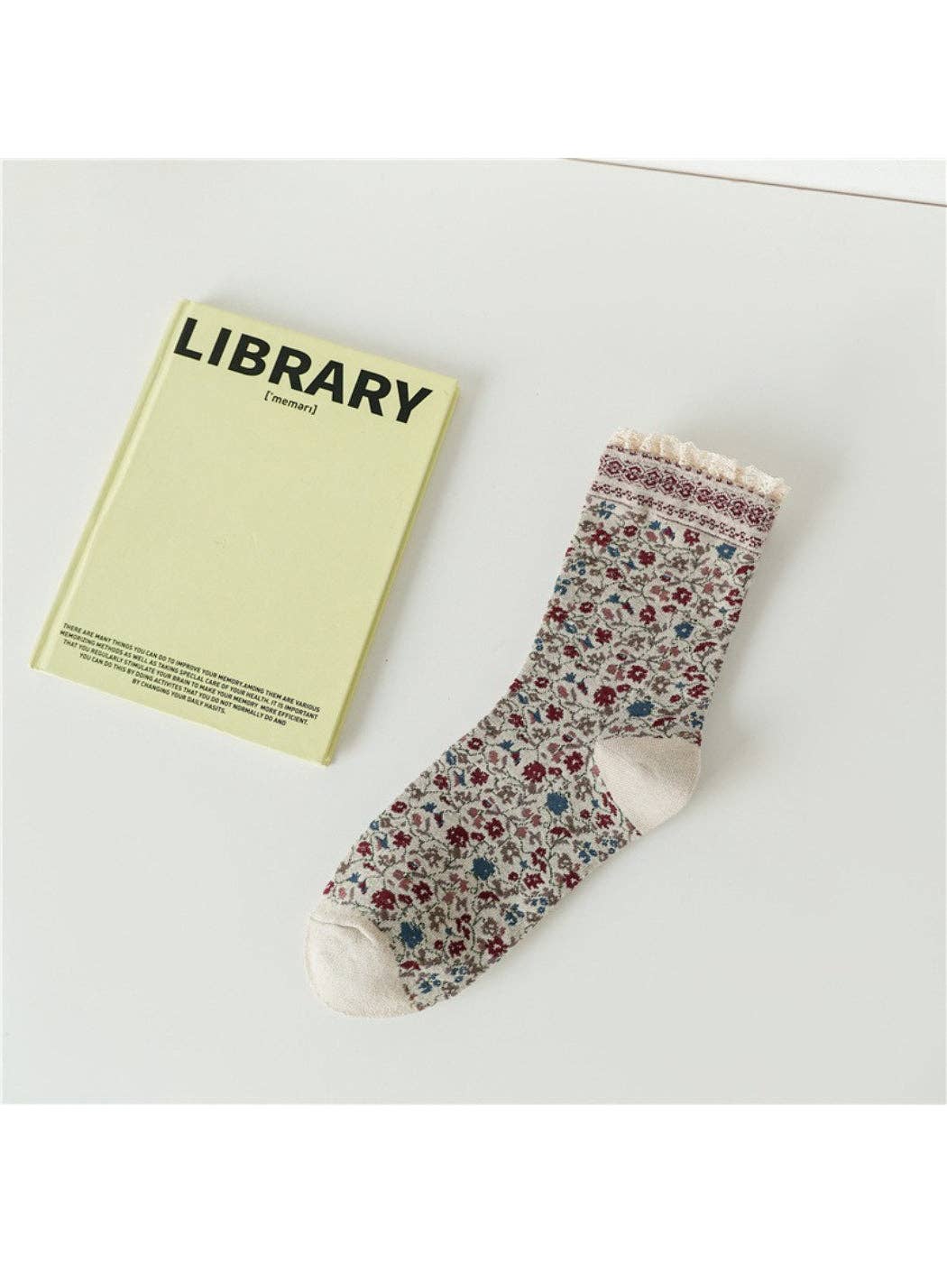 Lace Bloomfield Crew Socks | Khaki