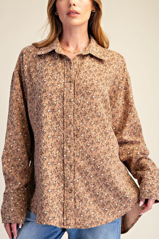 Floral Oversized Button Up | Extended
