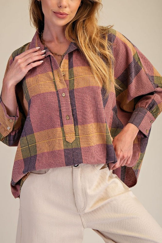 Purple Rose Plaid Shirt | Extended