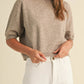Short Sleeve Sweater Top | Latte