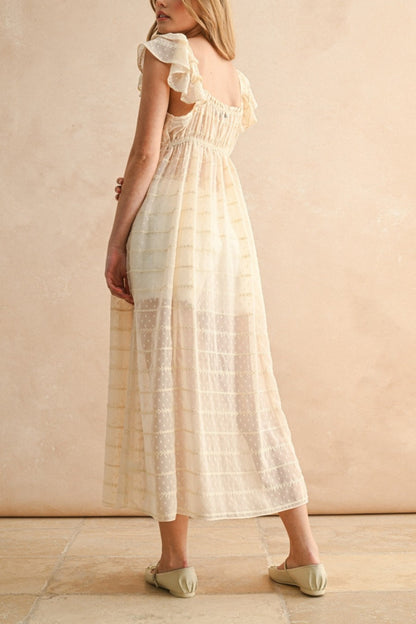 Sheer Textured Chiffon Dress