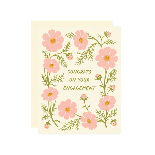 Cosmos Floral Engagement Card