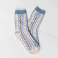 Vintage Floral Stripe Socks | Mocha