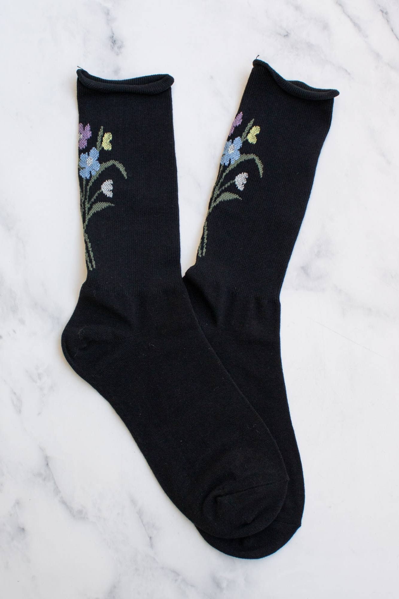 Flower Bouquet Socks | Black