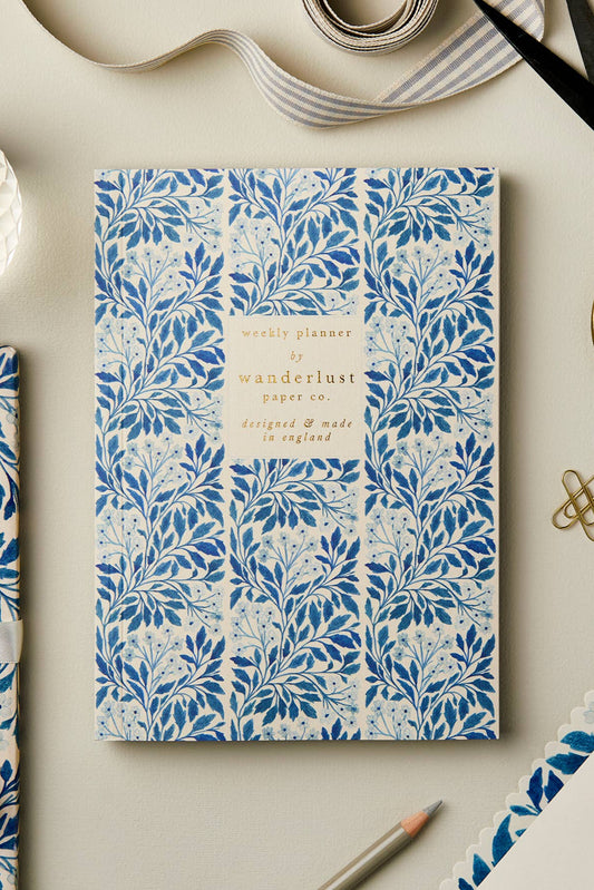 Blue Flora Weekly Planner