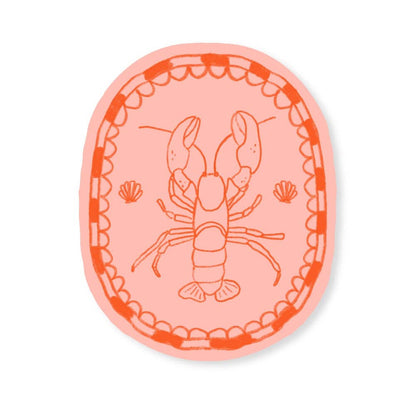 Coastal Lobster Sticker | Red and Pink