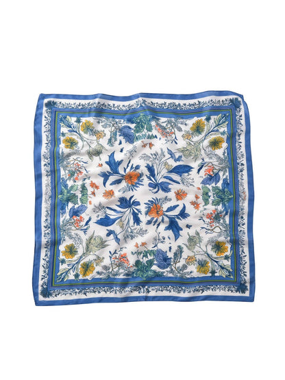 Botanical Square Scarf | Blue