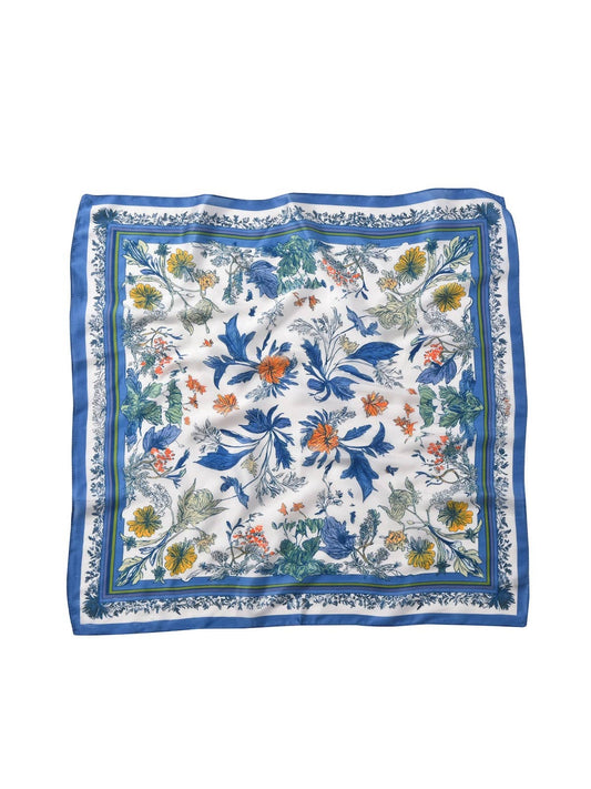 Botanical Square Scarf | Blue