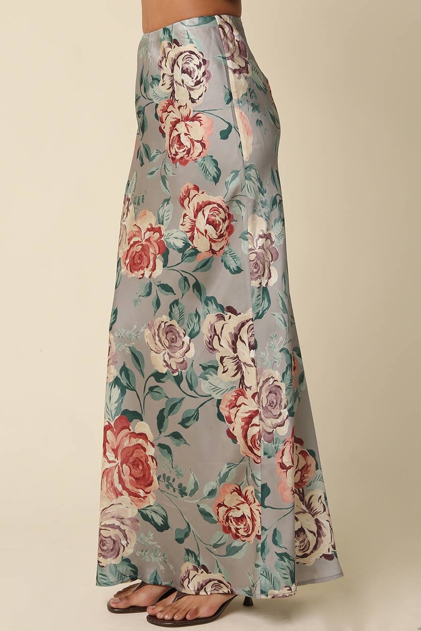 Sage Floral Maxi Skirt