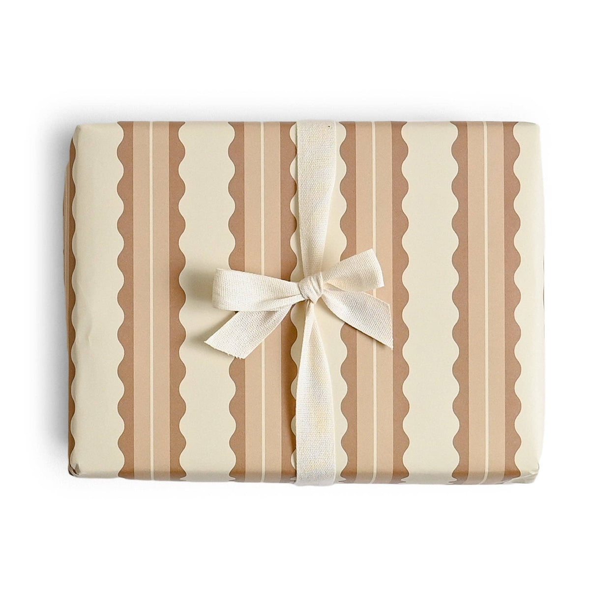 Tan Scalloped Stripe Wrap | Roll of 3 Sheets