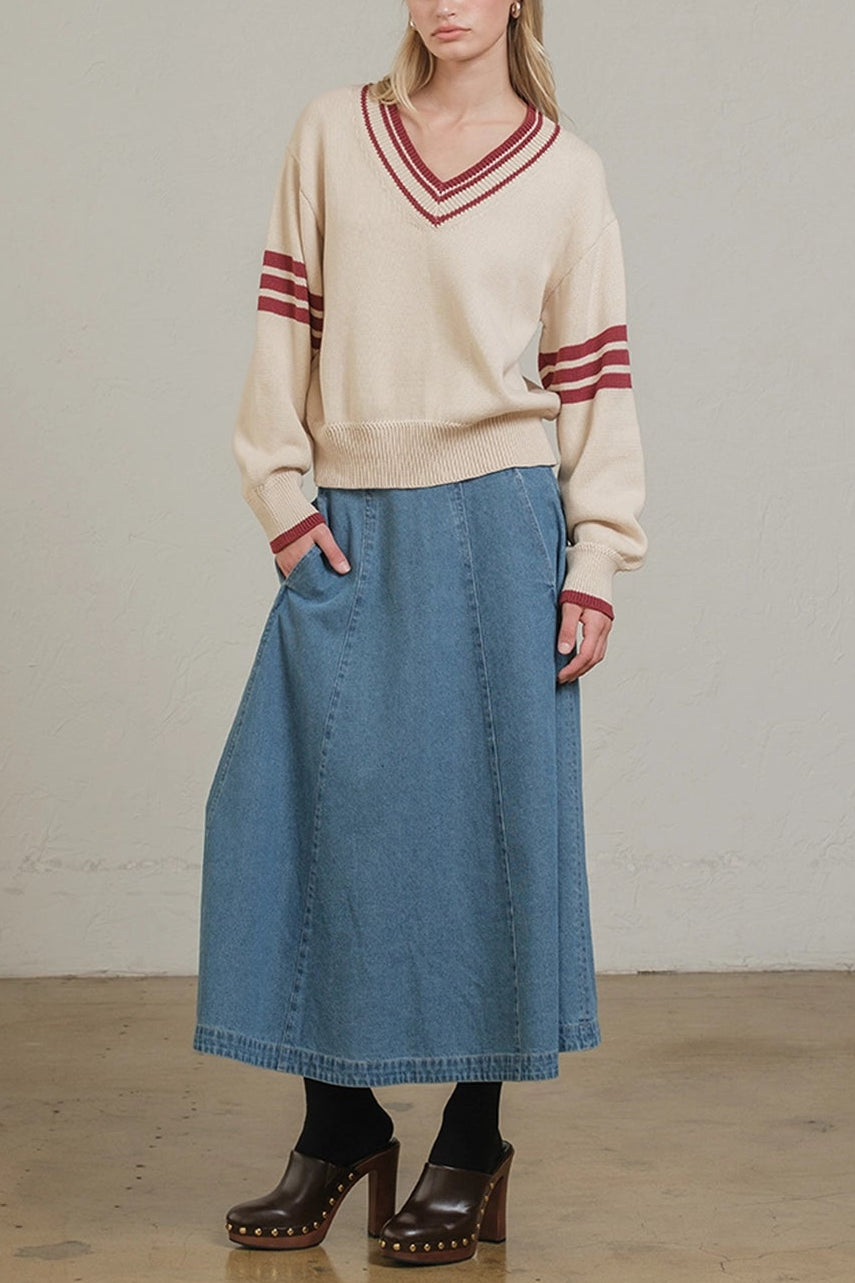 Crimson Varsity Sweater