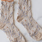 Vintage Floral Socks | Taupe + Rust