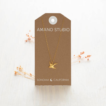 Tiny Swallow Bird Necklace
