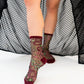 Serpentine Floral Sheer Socks