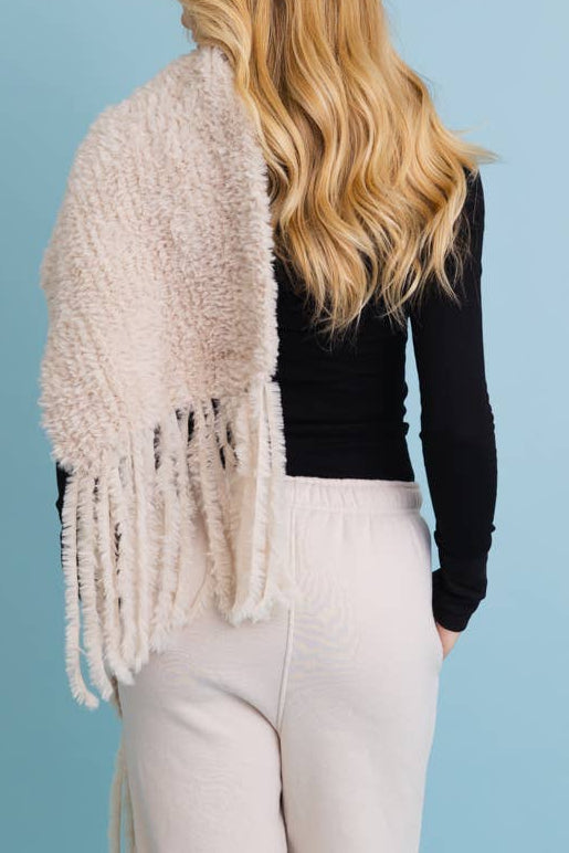 Super Soft Fringe Scarf | Ecru