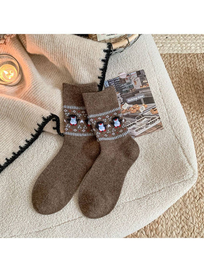 Nordic Cozy Crew Socks | Teddy Bear