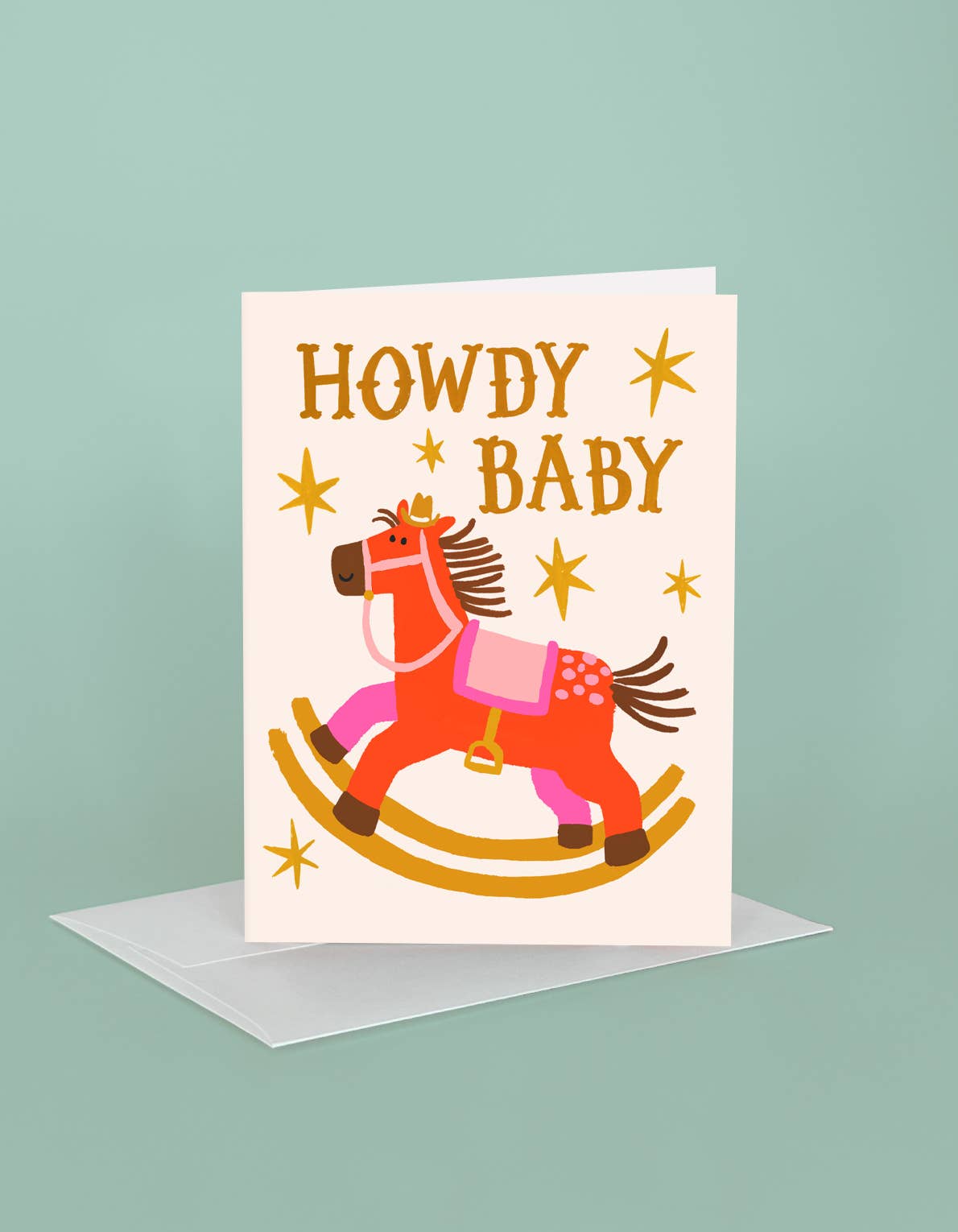 Howdy Baby Rocking Horse Card