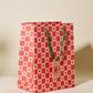 Red Star Checked Gift Bag | Medium
