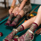 Serpentine Floral Sheer Socks