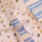Floral Trellis and Blue Vine Stripe Double Sided Gift Wrap | Roll of 3 Sheets