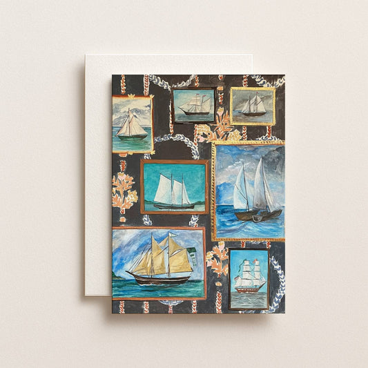 Nautical Art Card | Sailboats
