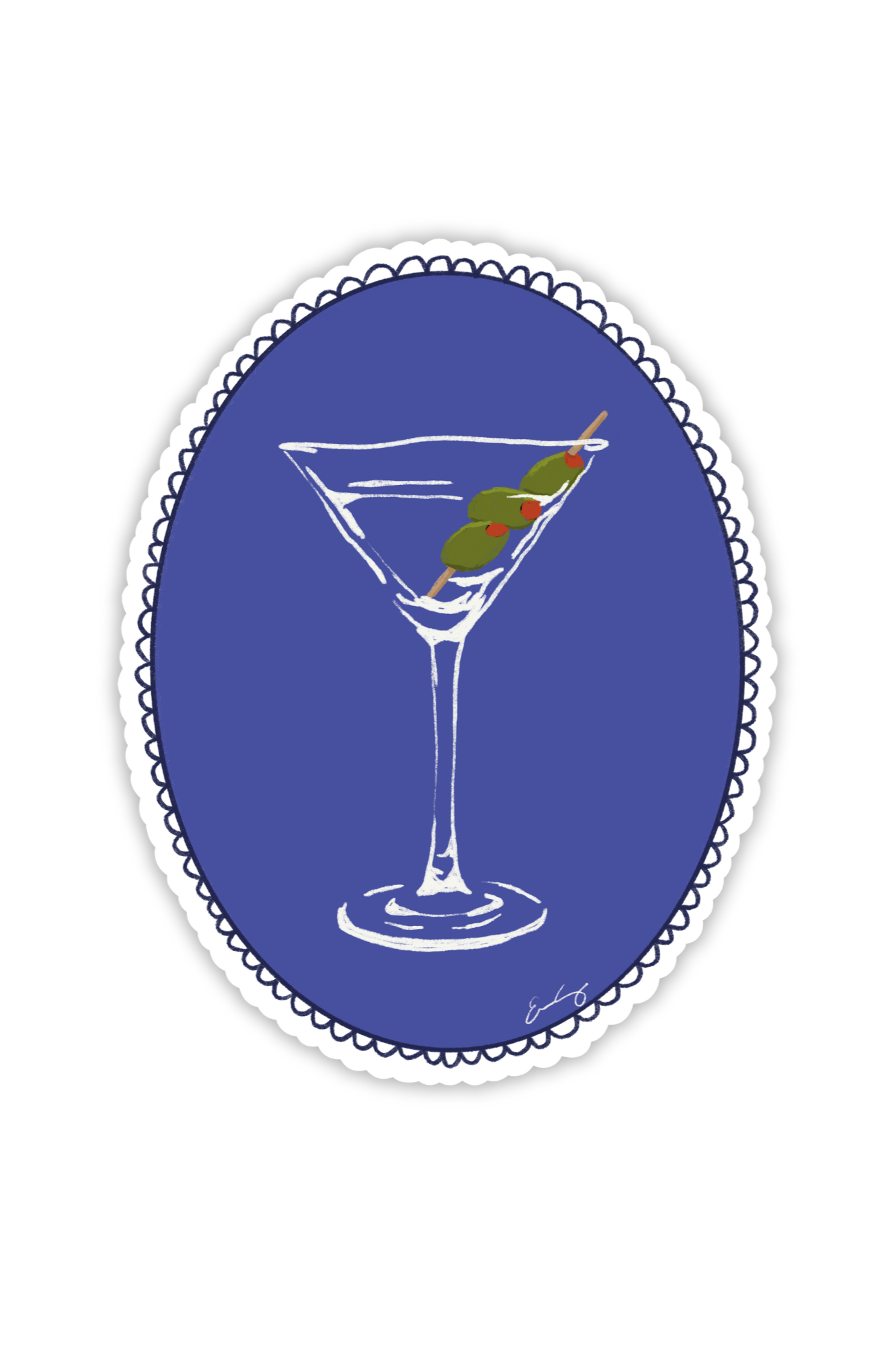 Martini Die-Cut Sticker